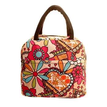 

Freshness lunch bag Thermal insulated lunch box Tote Bento Pocket Lunch Container Cooler Bag flower