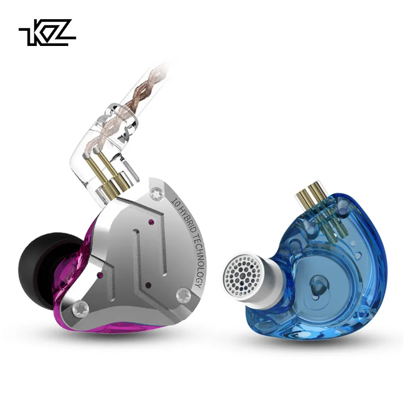 Наушники вкладыши KZ ZS10 Pro 4BA 1DD с гибридной технологией металлические Hi Fi наушники
