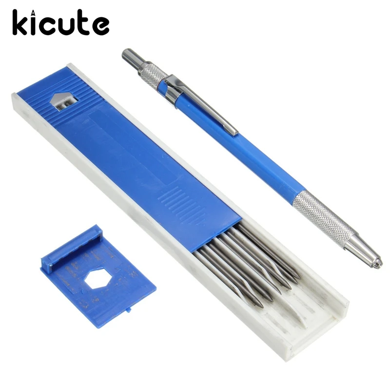 

Kicute Excellent Quality Modern 2.0 mm 2B Lead Holder Metal Mechanical Drafting Drawing Pencil With 12PCs Leads