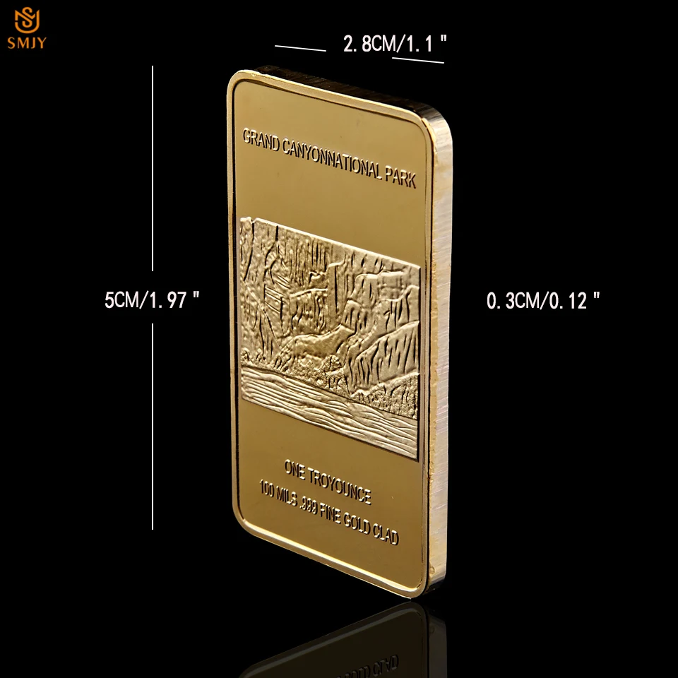 Rare 1 oz 100 Mills .999 Fine Gold Clad Canyon National Park American Bald Eagle Bullion Bar Coin Collection image 3