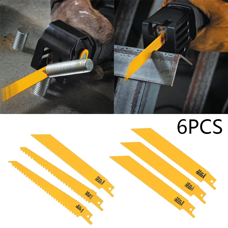 

6pcs Reciprocating Saw Blade For Milwaukee Sawzall Black&Decker DCS381 DWE304