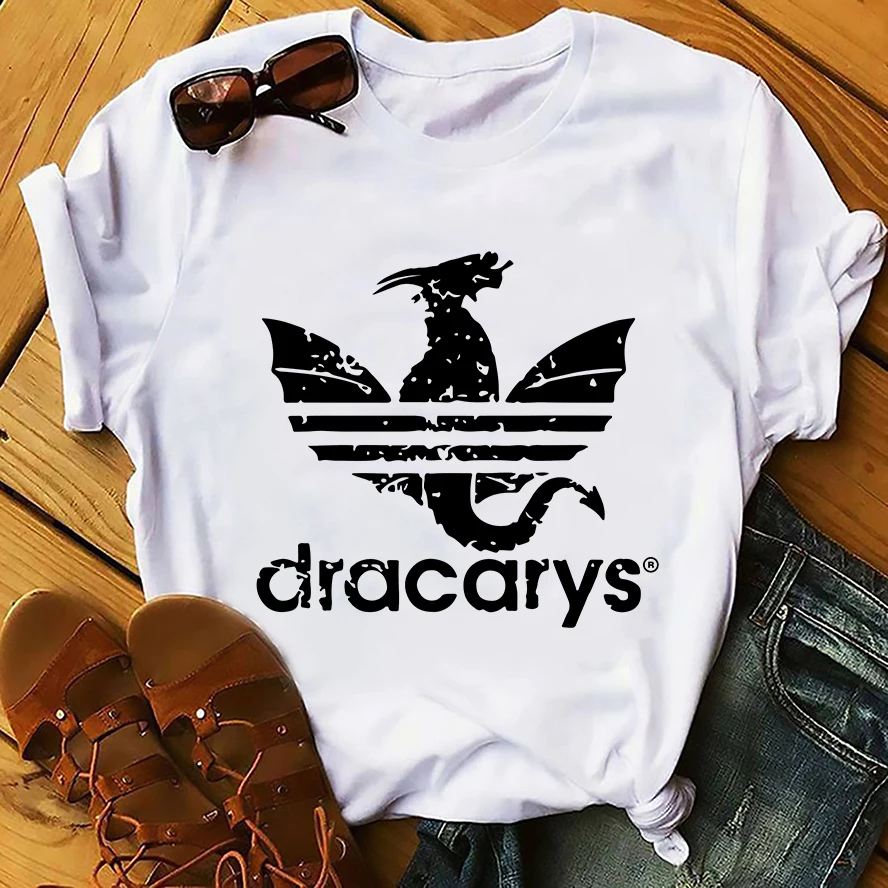 Забавная Мужская футболка Daenerys Dragon camiseta Dracarys новинка на лето белая Повседневная