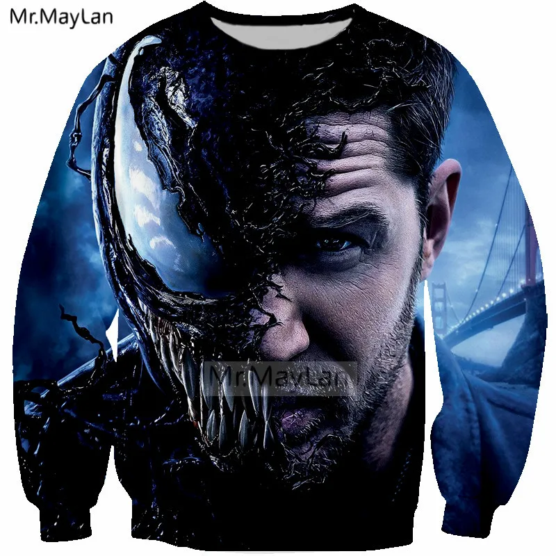 

Horror Movie Venom Modis 3D Print Hip Hop Streetwear Sweatshirts Men/women Cool 2018 Brand Man Clothes Hoddies erkek mont