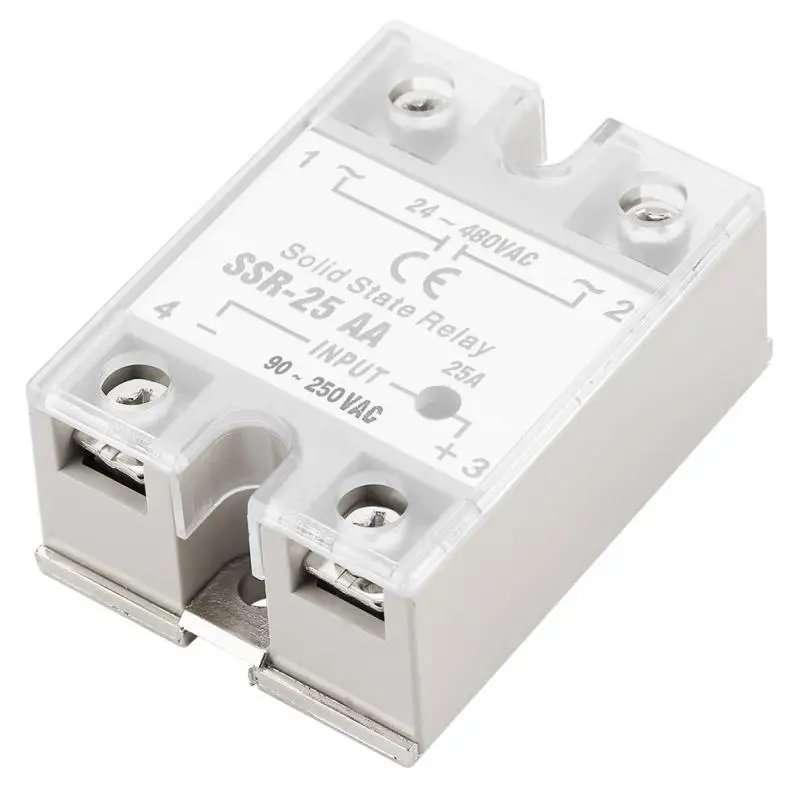 SSR 25 AA 25A твердотельный релейный модуль AC вход 90 250 В выход 24 480 задержка релейная