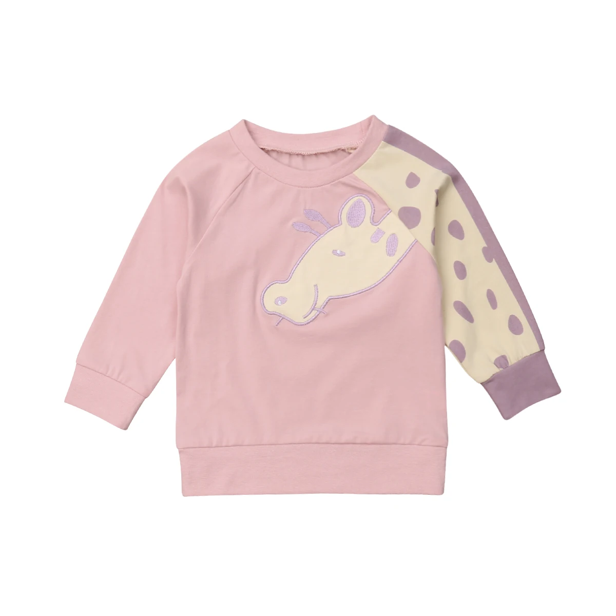 

2019 New Giraffe Baby Boy Girl Cotton T-shirt Top Sweatshirts Hoodie Sweatshirt Kid Outfit Size 1-5Y