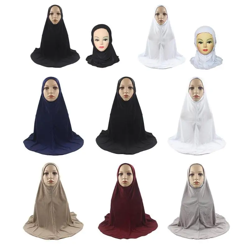 1 компл. родитель-ребенок мусульманский платок длинная шаль взрослые дети ежедневно головной убор женский ежедневный простой хиджаб