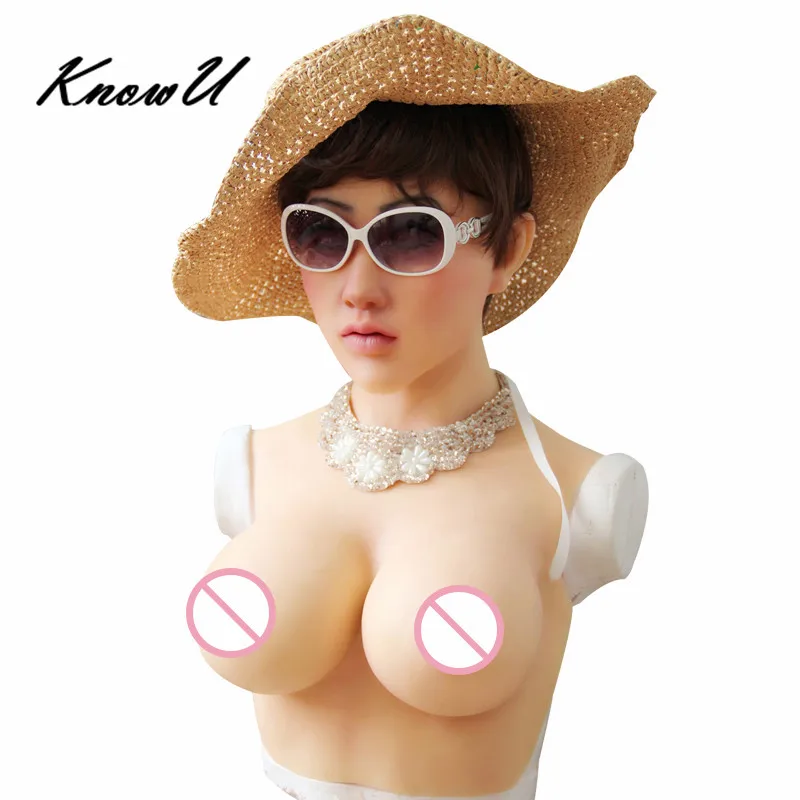 

KnowU E Cup Headwear Crossdresser Silicone With For Breast Mask Boobs силиконовые формы груди formes mammaires en silicone