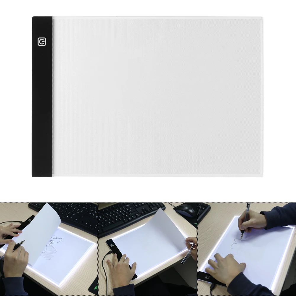 A4 цифровой рисунок, графика планшет светодиодный световой короб калькирование, копирование доска для рисования письменным столом трехуровневая Плавная тусклая