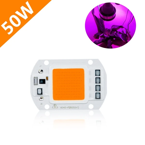 

CLAITE Full Spectrum LED Grow Light Chip 50W AC220V 300nm ~ 840nm COB LED Plant Grow Light Chip for Indoor Plants