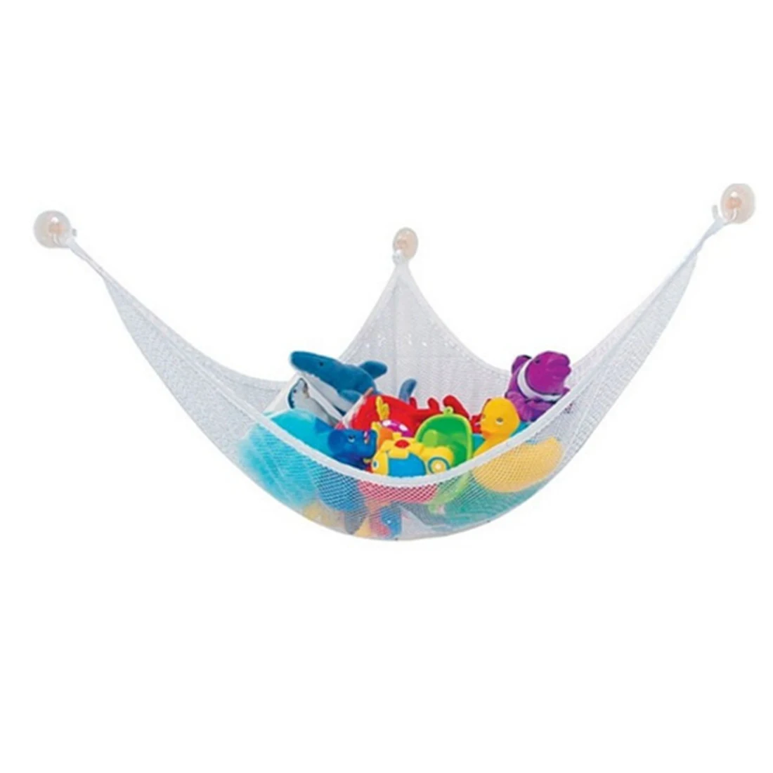 

HIPSTEEN 130*90*90cm Toy Hammock Hanging Storage Container Net Support Corner Stuffed Toys Storage Organizer Items- White
