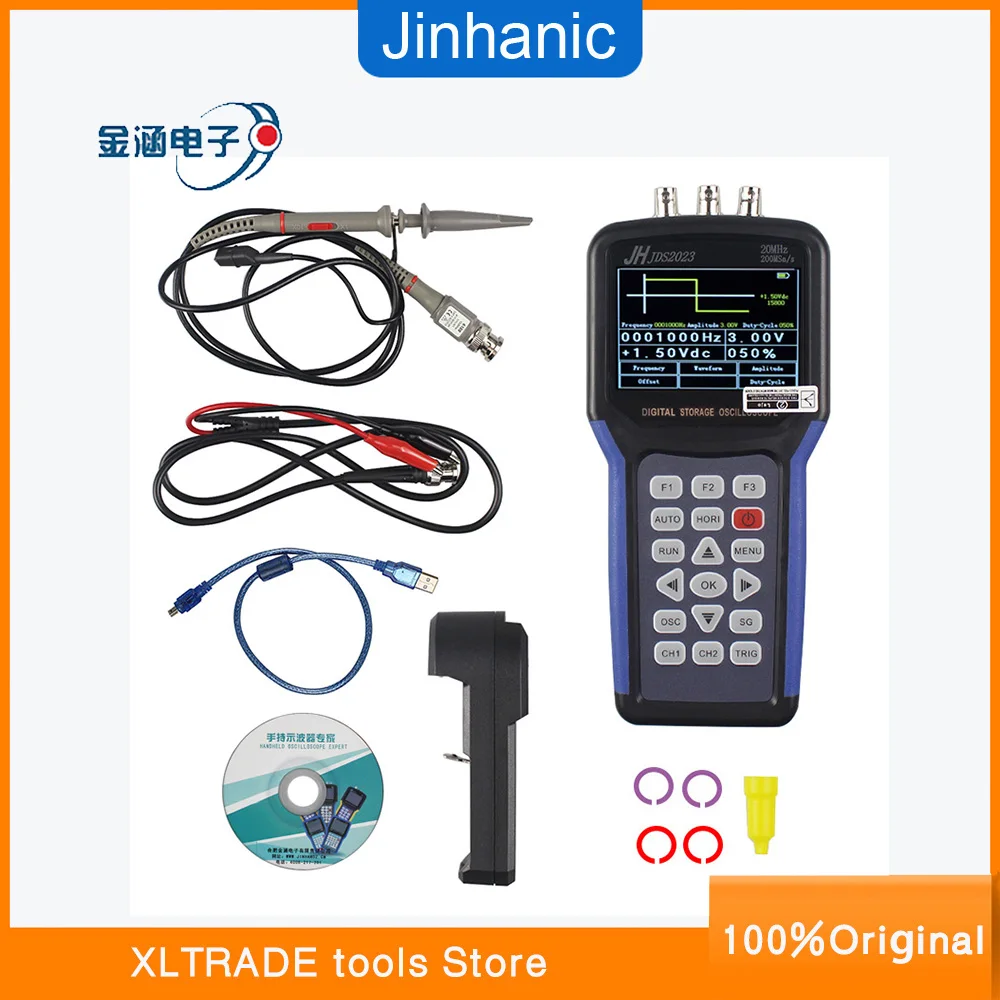 

Original Jinhan JDS2023 Handheld Oscilloscope 1 Channels 20MHz oscilloscope JDS2023 200MSa/s 16 bit true color IN STOCK