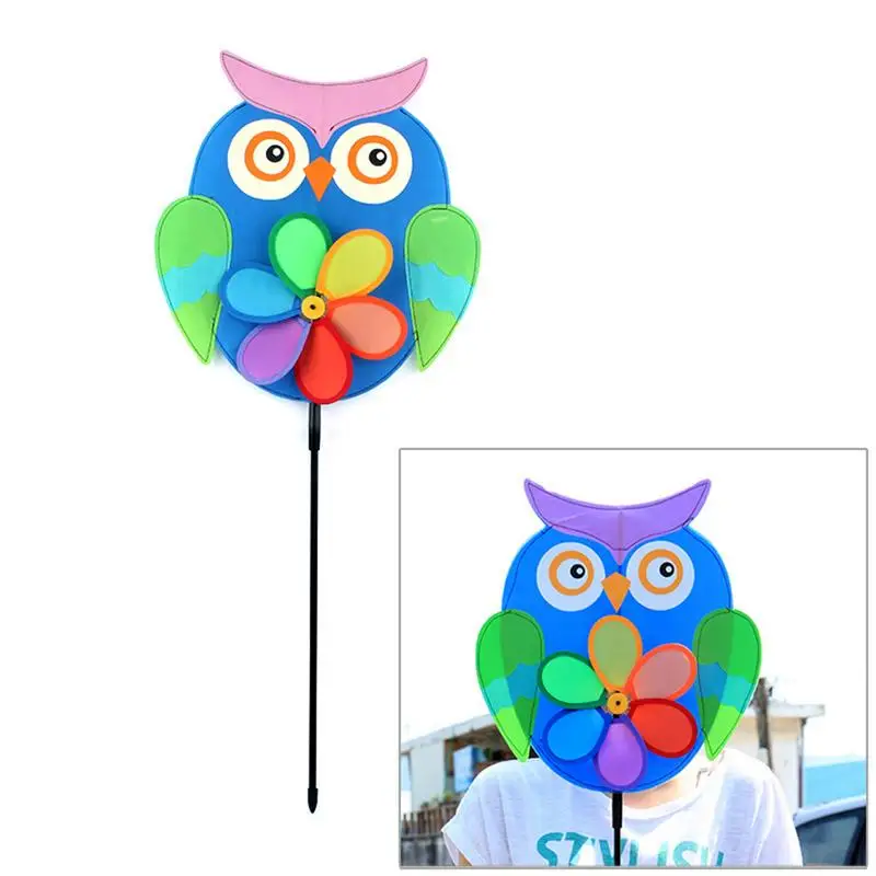 

Wind Spinner PVC Cycling Owl Windmill Triple Wheel Spinner Garden Decoration Accessories For Children's Gifts