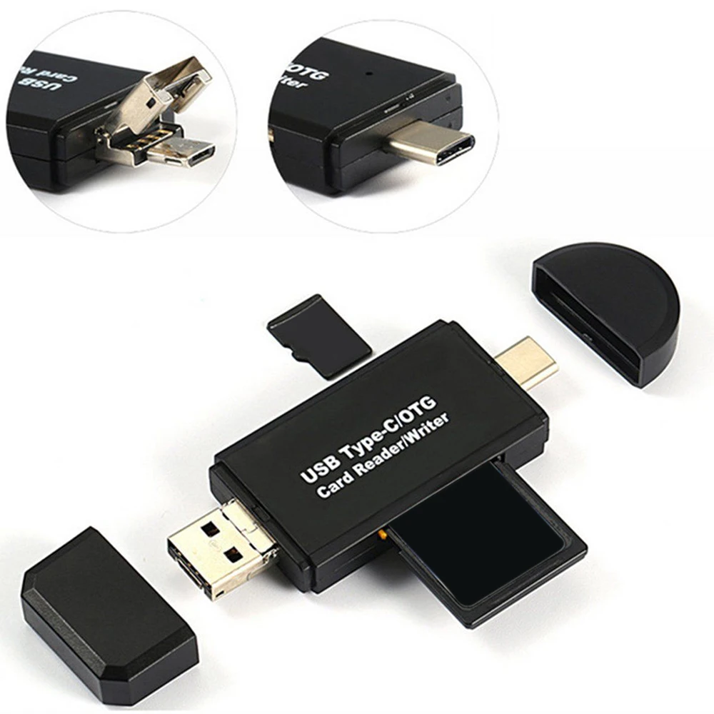 USB 3 в 1 Тип C micro USB и OTG картридер высокоскоростной USB2.0 Универсальный OTG TF/SD для Android компьютер удлинитель-переходник