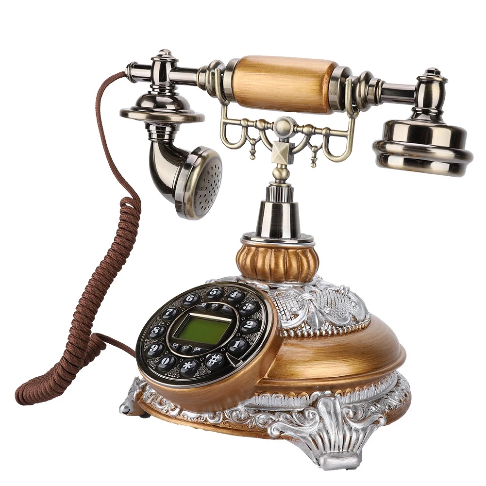 

Retro Vintage Telephone FSK/DTMF Rotary Dial Antique Landline Office Home Auto IP with Tool