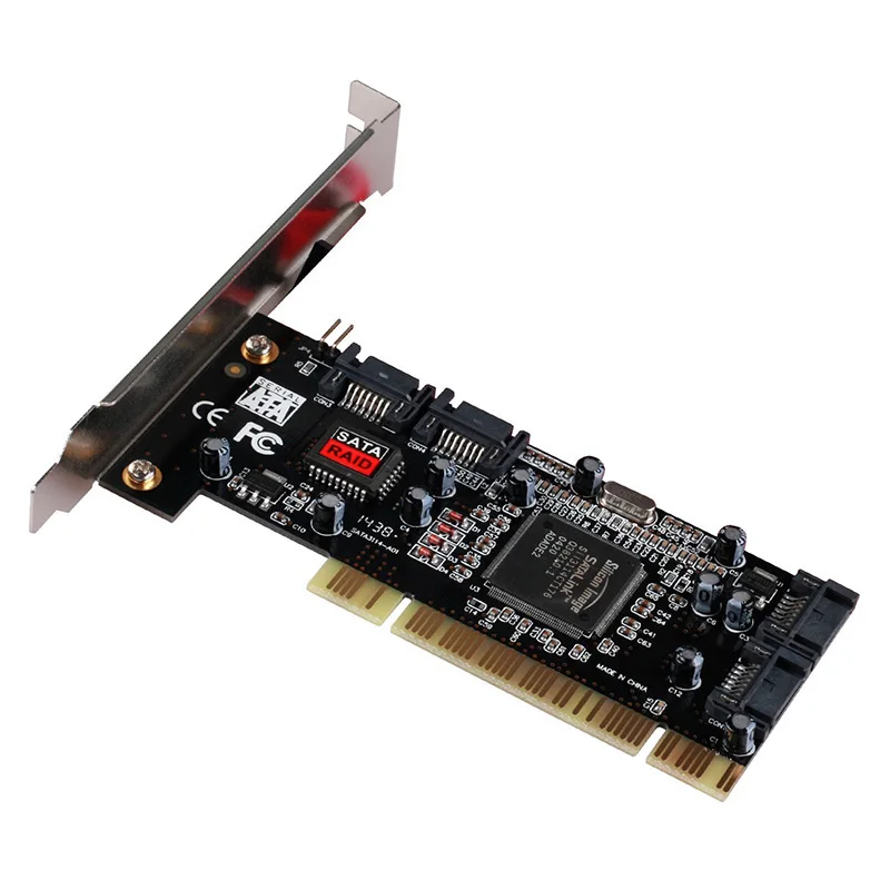 PPYY NEW карта расширения PCI с 4 портами SATA добавьте на карту чипсетом Sil 3114
