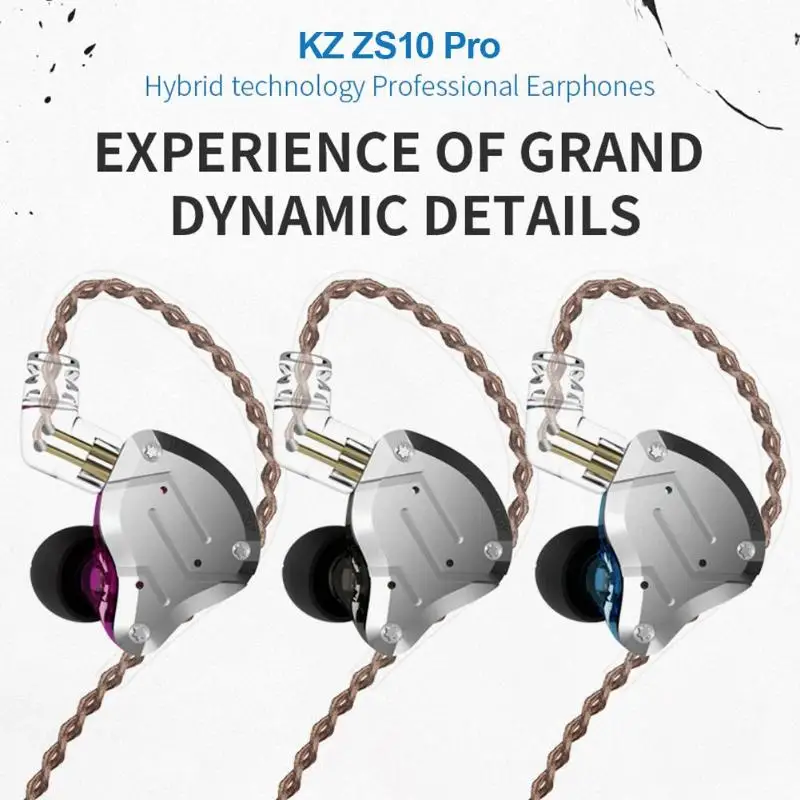 KZ ZS10 Pro 4BA + 1DD гибридная металлическая гарнитура HIFI бас музыкальные наушники 3 5 мм
