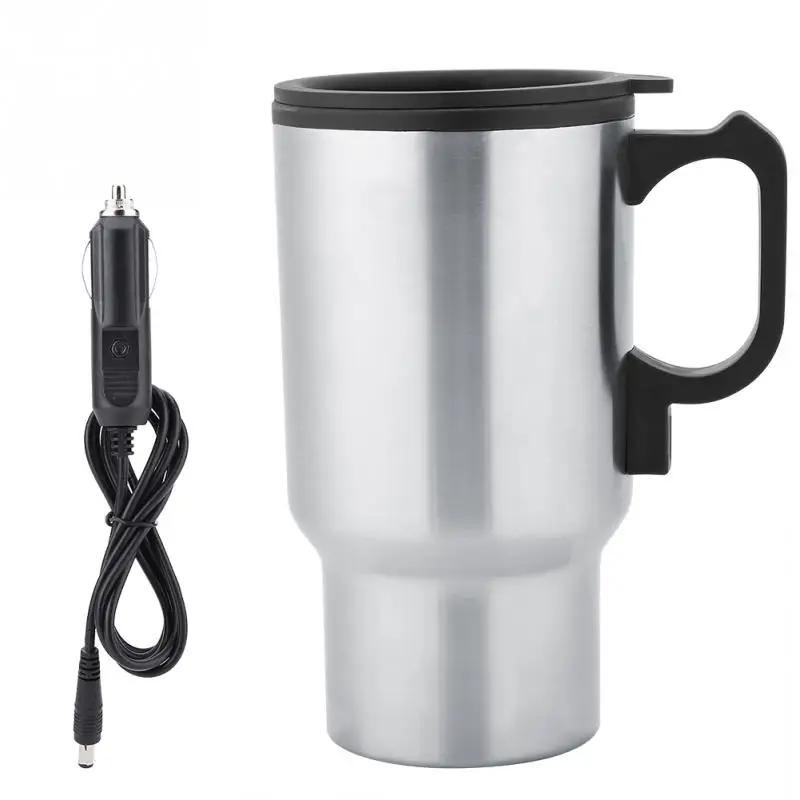 Автомобильный нагревательный чайник из нержавеющей стали, чашка для путешествий, кофейная чайная кружка с электронагревом, горячая вода для автомобиля или грузовика, инструмент для использования