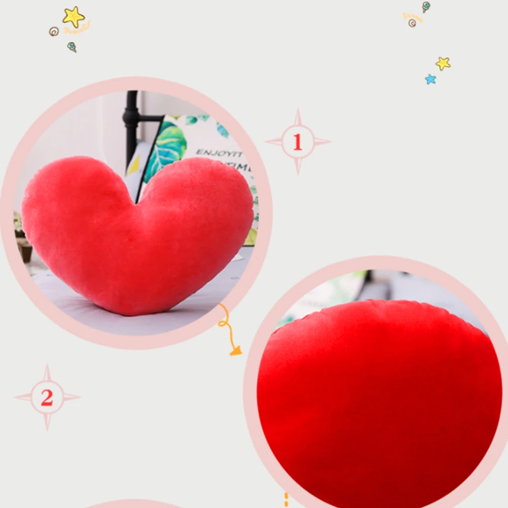 

Heart Cushion Pillow Red Cute Back Support Pillow Valentine's Day Gift Heart Shape Plush Throw Pillow for car bedroom sofa