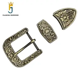 FAJARINA Pure Copper Waist Pin Belt Buckle Three Piece Chinese Wind Floral Pattern Needle Styles Button Ring Set Fittings BCK047 FAJARINA Pure Copper Waist Pin Belt Buckle Three Piece Chinese Wind Floral Pattern Needle Styles Button Ring Set Fittings BCK047