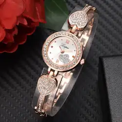 Lvpai Для женщин часы со стальным браслетом блестки круглые кварцевые часы в стиле ретро наручные часы из кварцевого браслета часы со