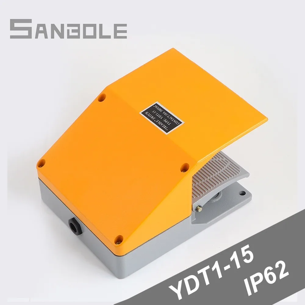 

Double Tread YDT1-15 Foot Switch Pedal Silver Contact aluminum shell gray double feet machine tool accessories
