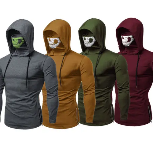 Mens Casual Long Sleeve Masked Hoodies Sweatshirt Jacket Pullover Jumper Tops 2019 Mens Casual Long Sleeve Masked Hoodies Sweatshirt Jacket Pullover Jumper Tops 2019