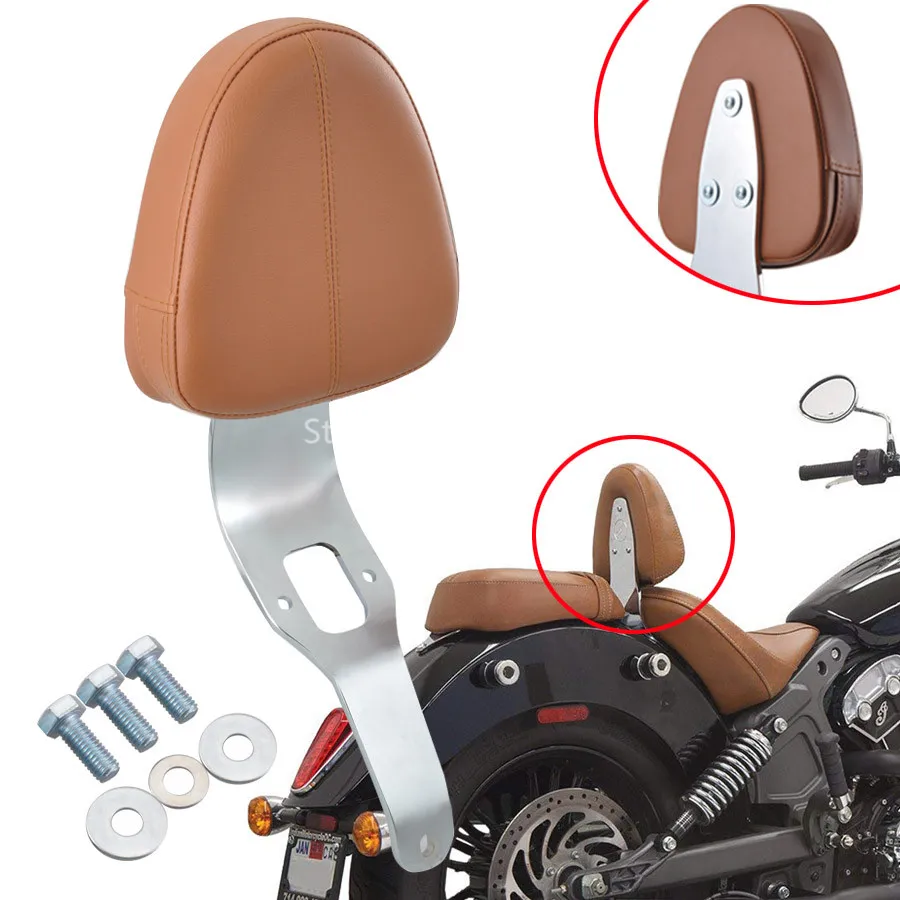 Motorcycle Adjustable Chrome Driver Backrest Support Sissy Bar Pad Fit For Indian Scout Sixty 16-18 Scout 2015 2016 2017 2018