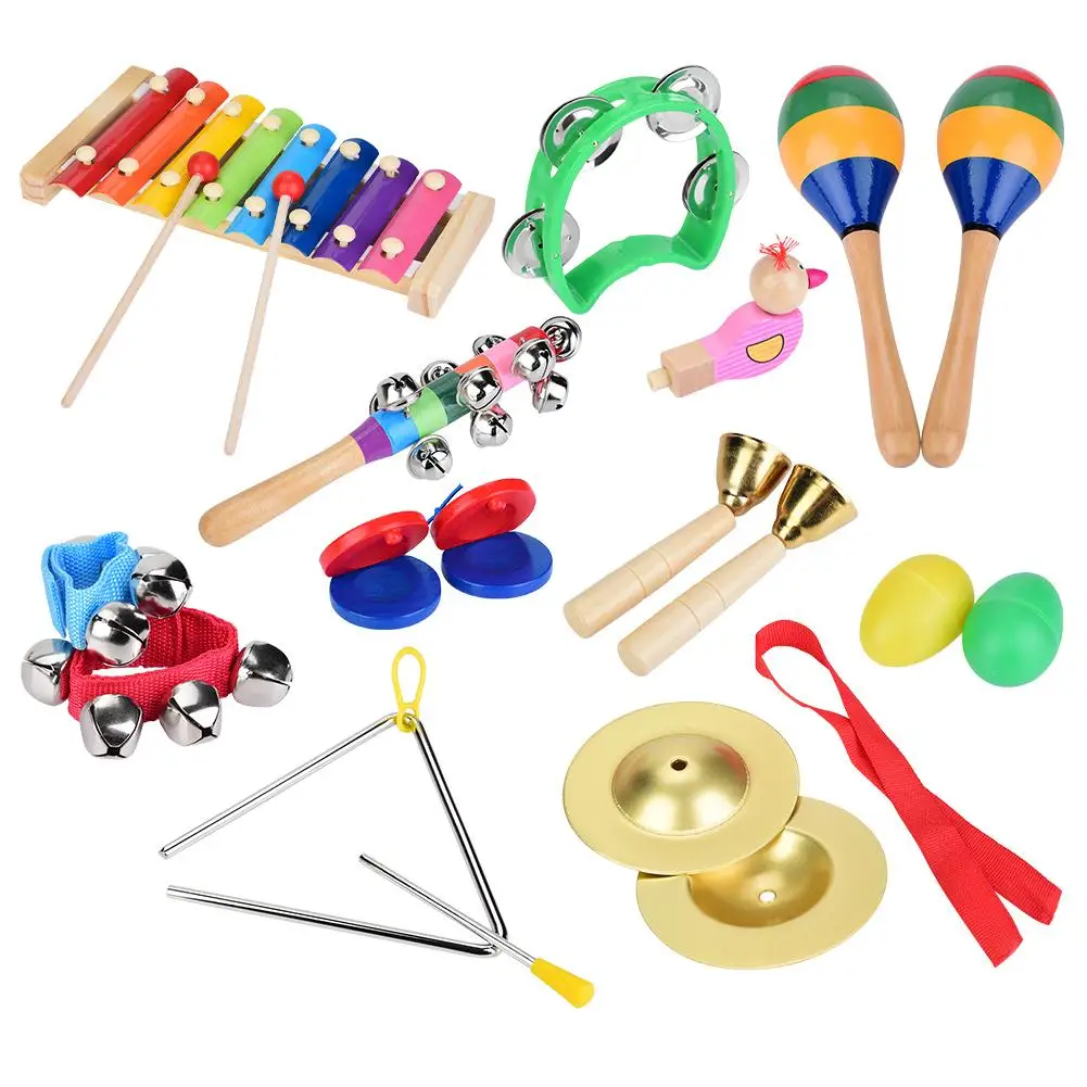12 шт. детская перкуссия игрушки для малышей Музыкальные инструменты деревянный ксилофон набор инструментов для детей дошкольного образования игрушки