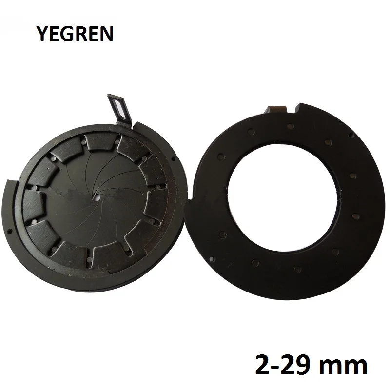 

2-29 mm Amplifying Diameter Zoom Optical Iris Diaphragm Aperture Condenser 11 Blades Digital Camera Monitor Microscope Adapter