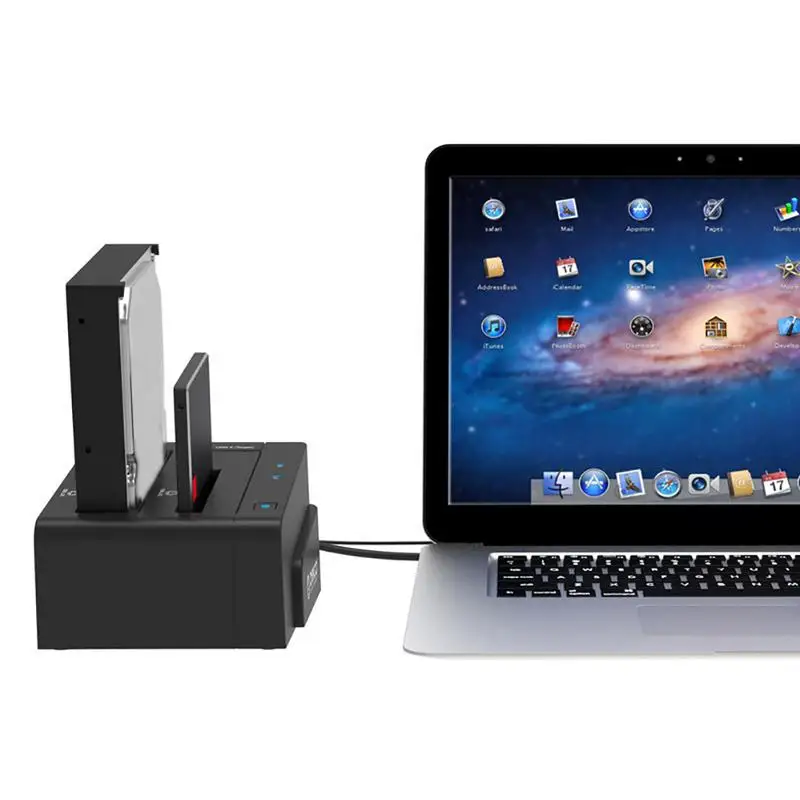 

Orico 6628US3-C USB 3.0 Hard Drive Enclosure for 2.5" 3.5" SATA SSD Dual Disc Place High-speed Copy Hard Disk Base Max 8TB
