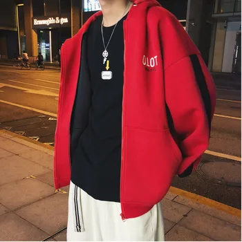 

2019 Spring And Summer New Korean Fashion Couple Trend Casual Hip Hop Hooded Jacket Men Windbreaker Streetwear Surprise Price