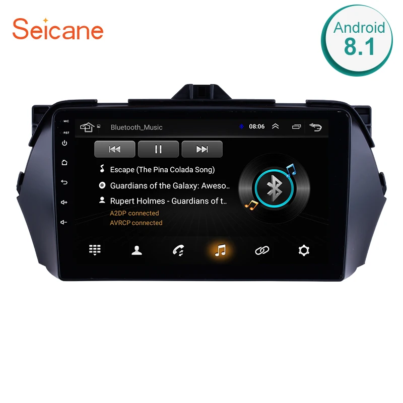 Автомобильный радиоприемник Seicane Android 8 1 9 дюймов 2Din четырехъядерный HD 1024*600