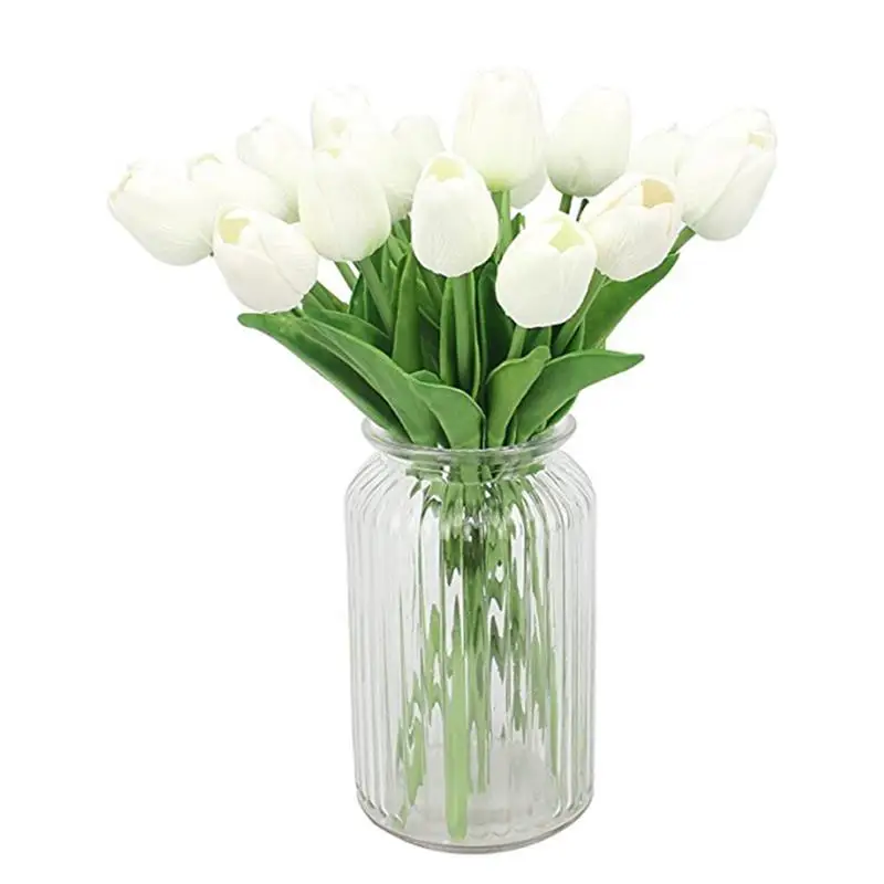 10Pcs Artificial White Tulip Flowers Simulation Tulip Bouquet