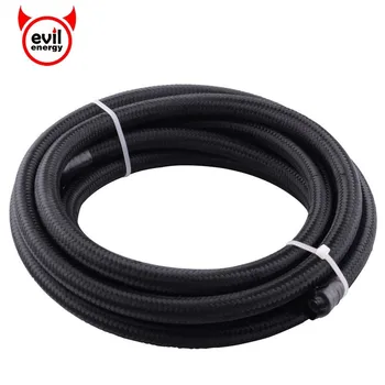 

evil energy AN6 PTFE Hose Line AN6 PTFE Core Black Hose Oil Fuel Nylon Braided Hose Tubing PTFE Oil Fuel Line 1/3/5M E85