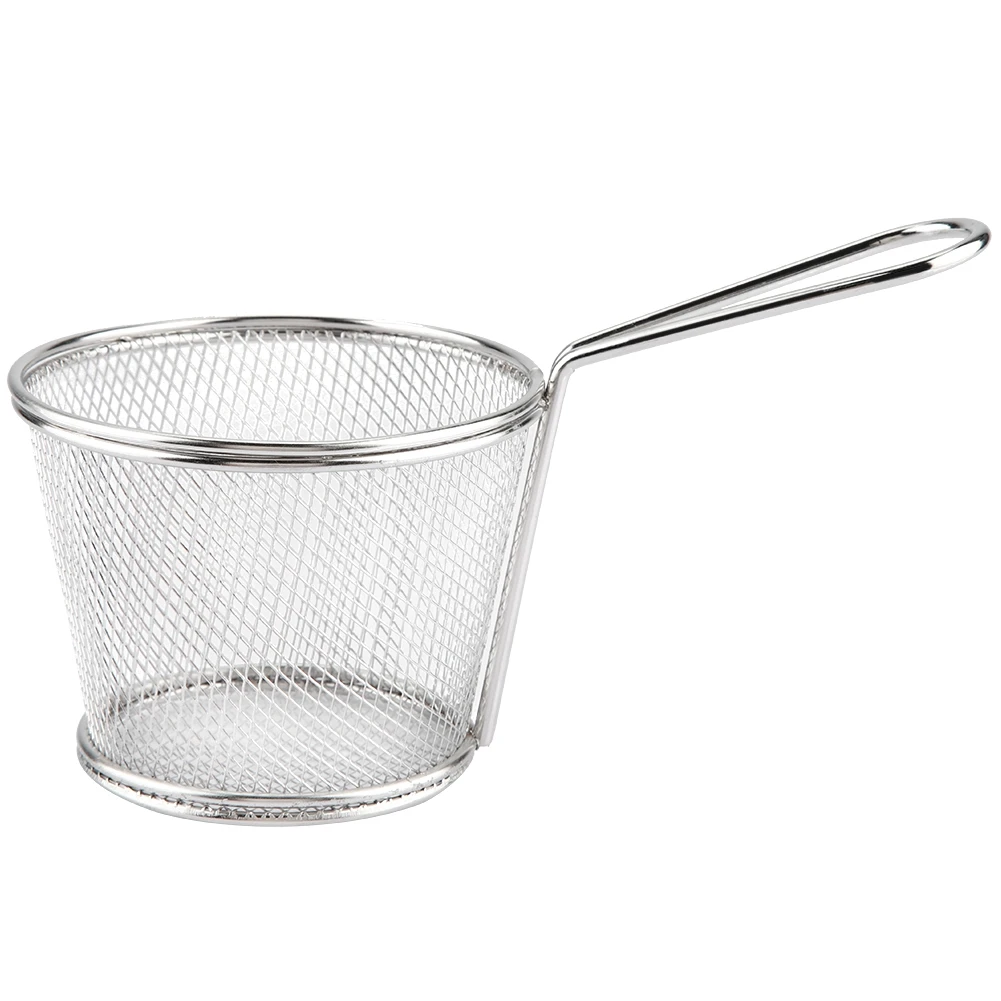 

Mini Stainless Steel Chips Deep Fry Baskets Food Presentation Strainer Potato Kitchen Cooking Tool