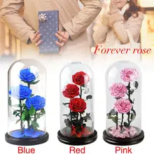 Сушеные вечные розы цветы бесконечные засушенные розы цветок в стекле День Святого Валентина подарок на день рождения Свадебная вечеринка Декор капли