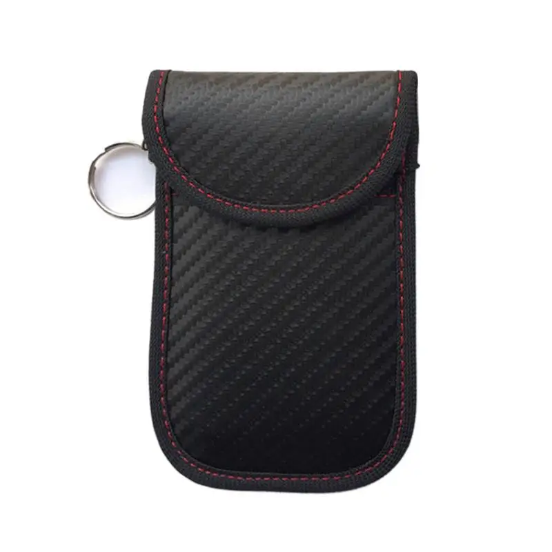 

New RFID Carbon Fiber Car Key Shielding Bag Anti-theft Anti-scanning Key Set Waterproof Dustproof Car Key Case