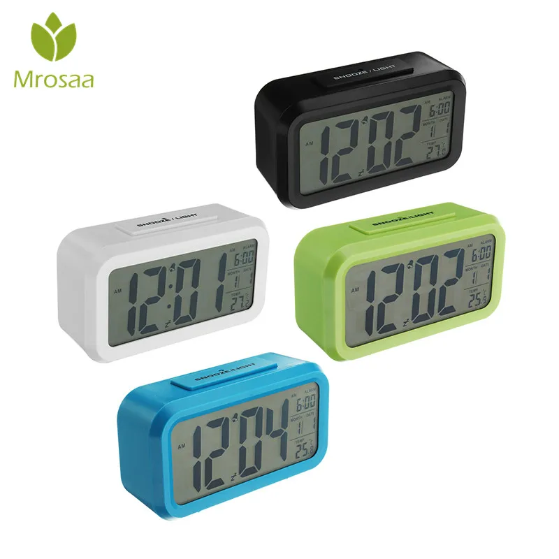 

Mrosaa Large LED Digital Alarm Clock Backlight Snooze Student Clocks Mute Calendar Table Desktop Kids Electronic clocks