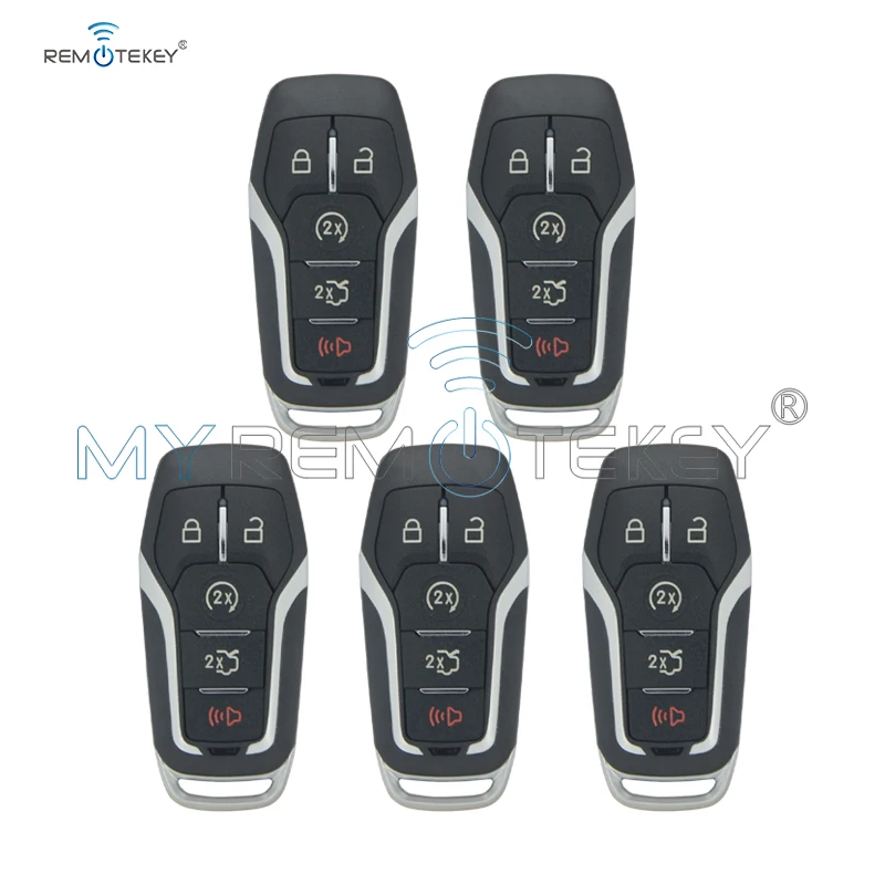 Remtekey 5pcs Smart Key Case 5 Button 164-R7989 For Ford Edge Explorer Fusion 2015 2016 2017 M3N-A2C31243300 Remote Key Shell xnrkey smart remote car key id49 chip 315 434 902mhz for ford fusion explorer edge mustang mondeo kuka 2013 2017 m3n a2c31243800