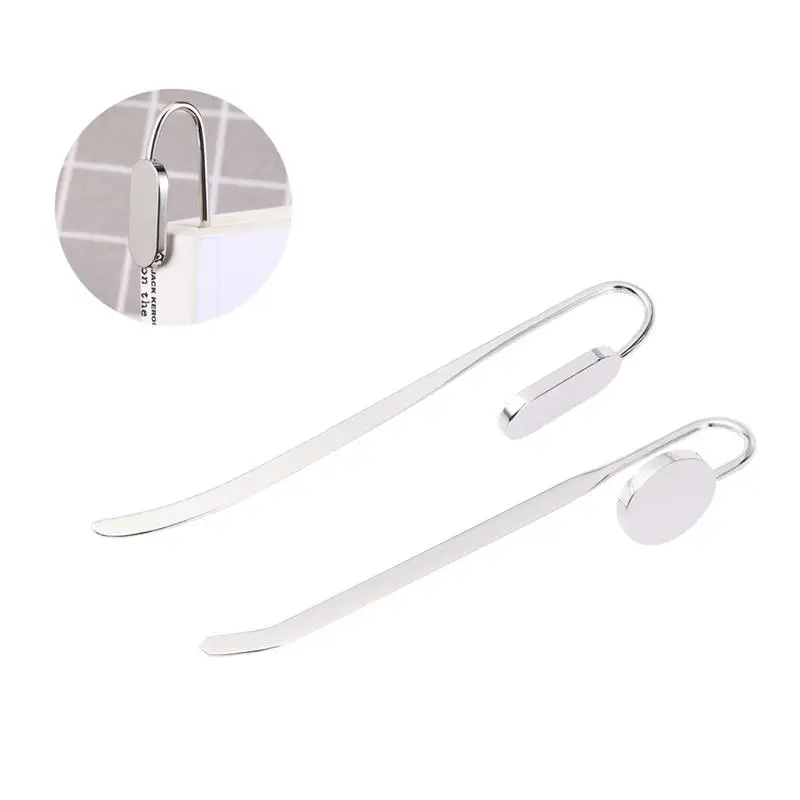 

2pcs/Pack Simple Delicate Gift Alloy Bookmarker Practical Metal Bookmarker Circle Bookmark For School Student Home Office