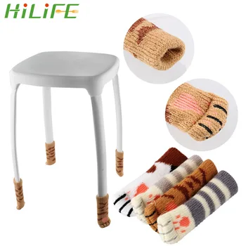 

HILIFE 4Pcs/set Lovely Cat Feet Chair Leg Table Foot Covers Floor Protectors Furniture Anti-skid Cushion Doorknob Cover
