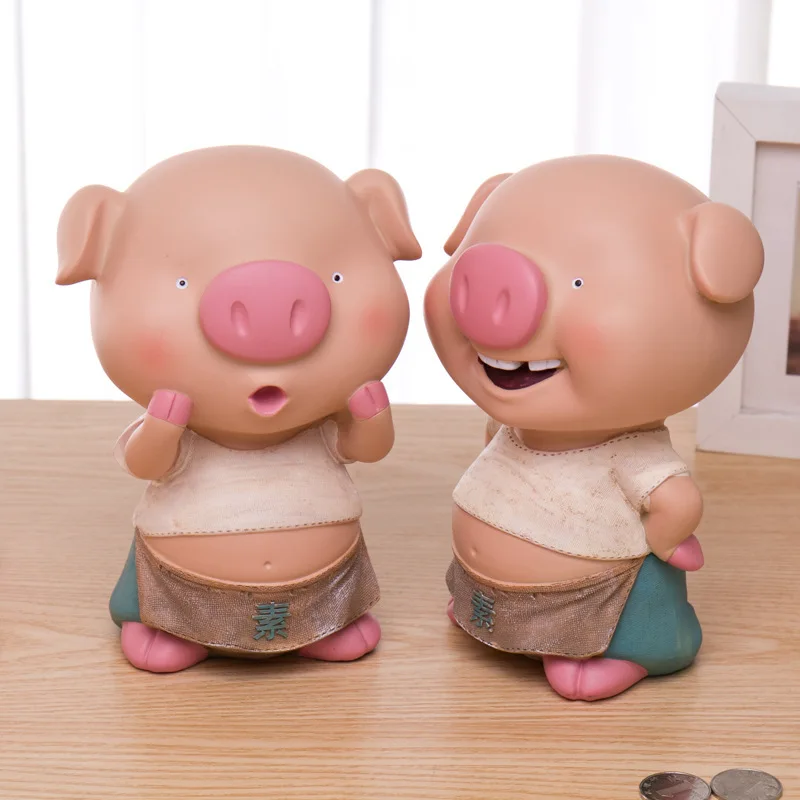 

M 21cmx13cm Lovely Resin Pig Money Boxes Cartoon Pig Piggy Bank Child Lovers Gift Piggy Bank Decoration Money Box Cute Money