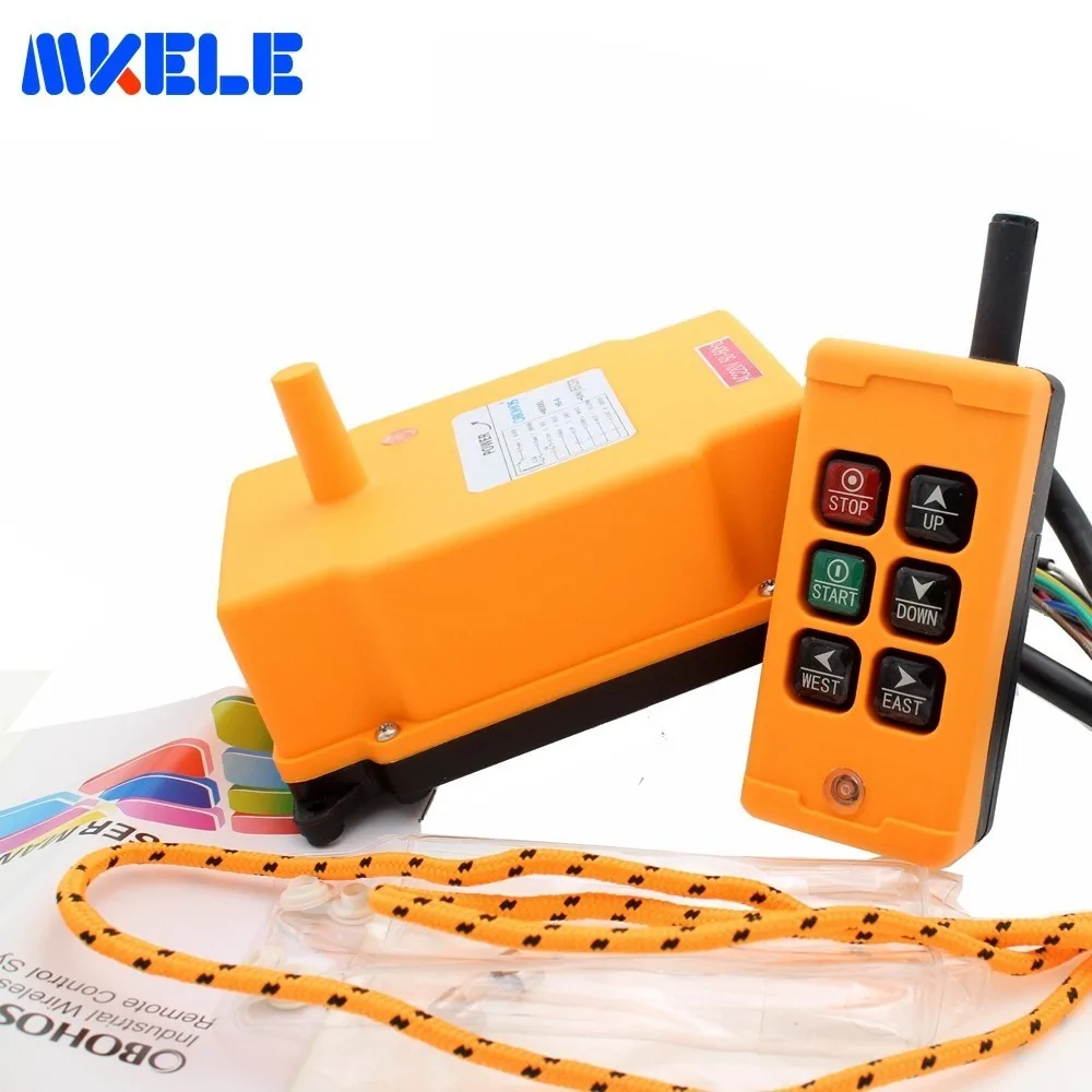 

Free Shipping MKHS-6 PA66 422.4-438MHz Wireless Transmitter Push Button Switch Crane Industrial Remote Control From Makerele
