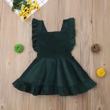 ¡Novedad de 2019! trajes de pana Estilo Vintage para niño pequeño, Chico, bebé, niña, volantes, cuello cuadrado, vestido de tutú sin mangas para fiesta de boda