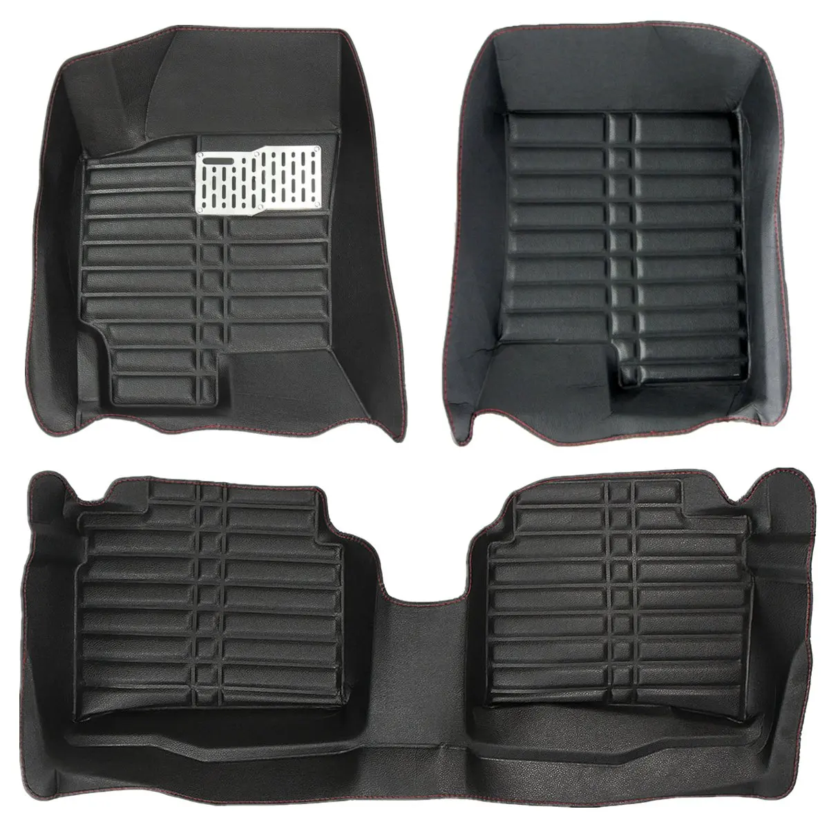 

3Pcs Black Car Floor PU Leather Front Rear Liner Waterproof Mat Auto Decoeation for Hyundai for Elantra 2011-2016 for Left Drive