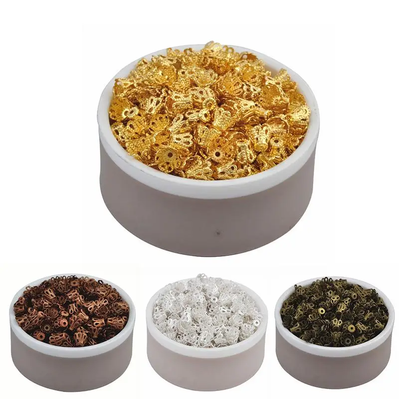 

For Jewelry Making New Wholesale DIY End Beads Caps Hollow Flower Findings High-quality