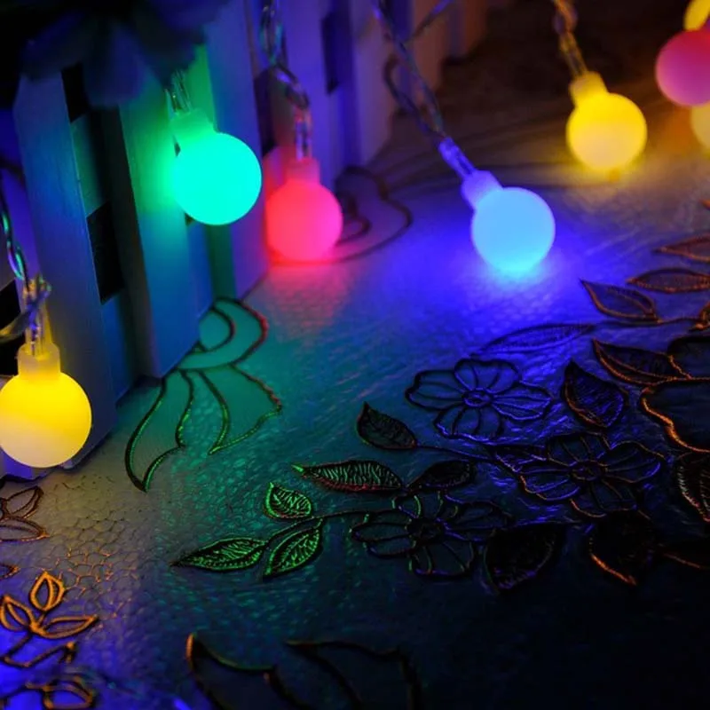 

10m 50 Balls LED Christmas Lights Outdoor New Year Garland LED Christmas Fairy Lights Luces De Navidad Party Wedding Decorations