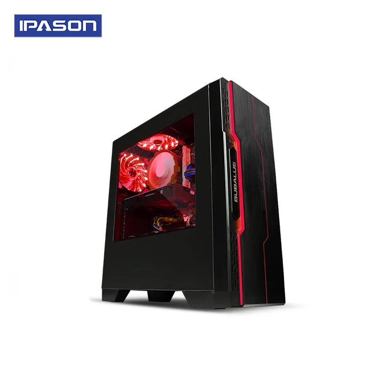 IPASON CHEAP Gaming PC Quad-Core AMD Ryzen3 2200G/DDR4 8G RAM/1T+240G SSD Desktop Gaming Computers