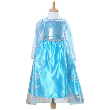 Emmaaby/платье принцессы; нарядный костюм голубого цвета; длинное платье принцессы Эльзы; вечерние платья для девочек; детское платье для дня рождения; От 3 до 8 лет