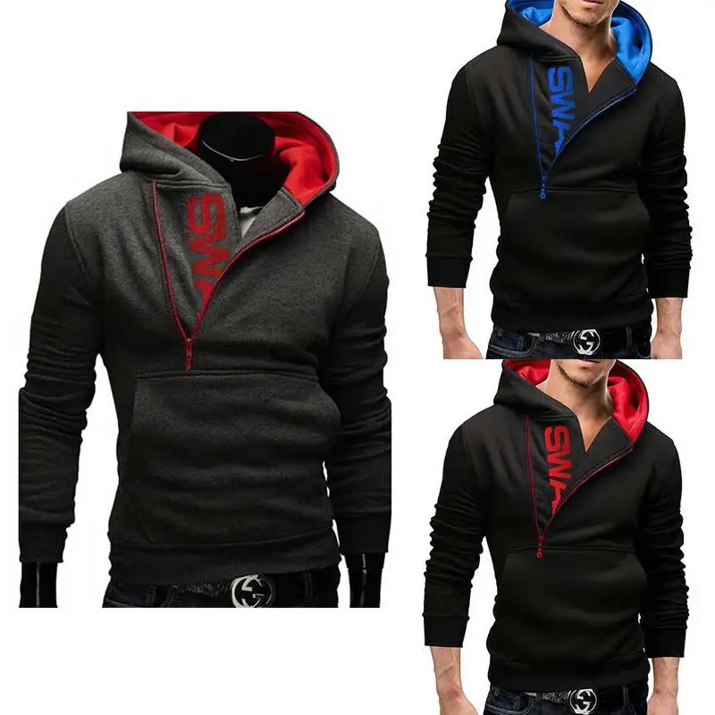 

Hoodies Men's Hooded Casual Thickened Warm Coat Male Velvet Sweatshirts Coat Hat Side Zipper Style Man Clothing Polyester Fiber